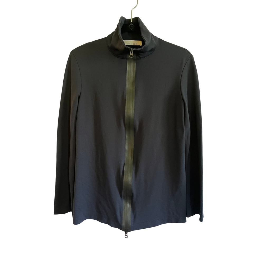Liviana Conti Navy Zip-Up Jacket